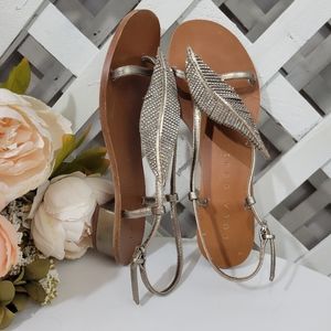 Lola Cruz Rhinestone Feather Dress Sandal Size 37